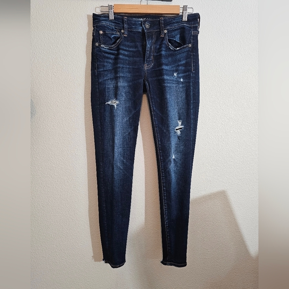 American Eagle Outfitters Dark Blue Jeggins Jeans - Picture 1 of 10